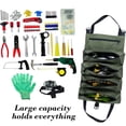 thumbnail image 3 of Fridja Multifunctional Tool Bag, 5-Zipper Compartment Tool Organizer Portable Tool Storage Bags Waterproof Cloth-Zipper Pouch for Mechanic, Electricians, Repairman, 18.5 x11 in, Army Green, 3 of 6