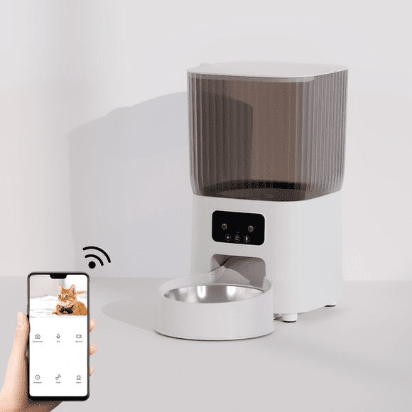 Wenhome Mangeoire Intelligente pour Animaux 5 L : Caméra HD, Voix Bidirectionnelle, Mangeoire pour Chat et Chien avec Wi-Fi, Dossier de Santé, Partage de Dossiers, Alarme à Faible Volume, Anti-Obstruction, Distributeur de Nourriture