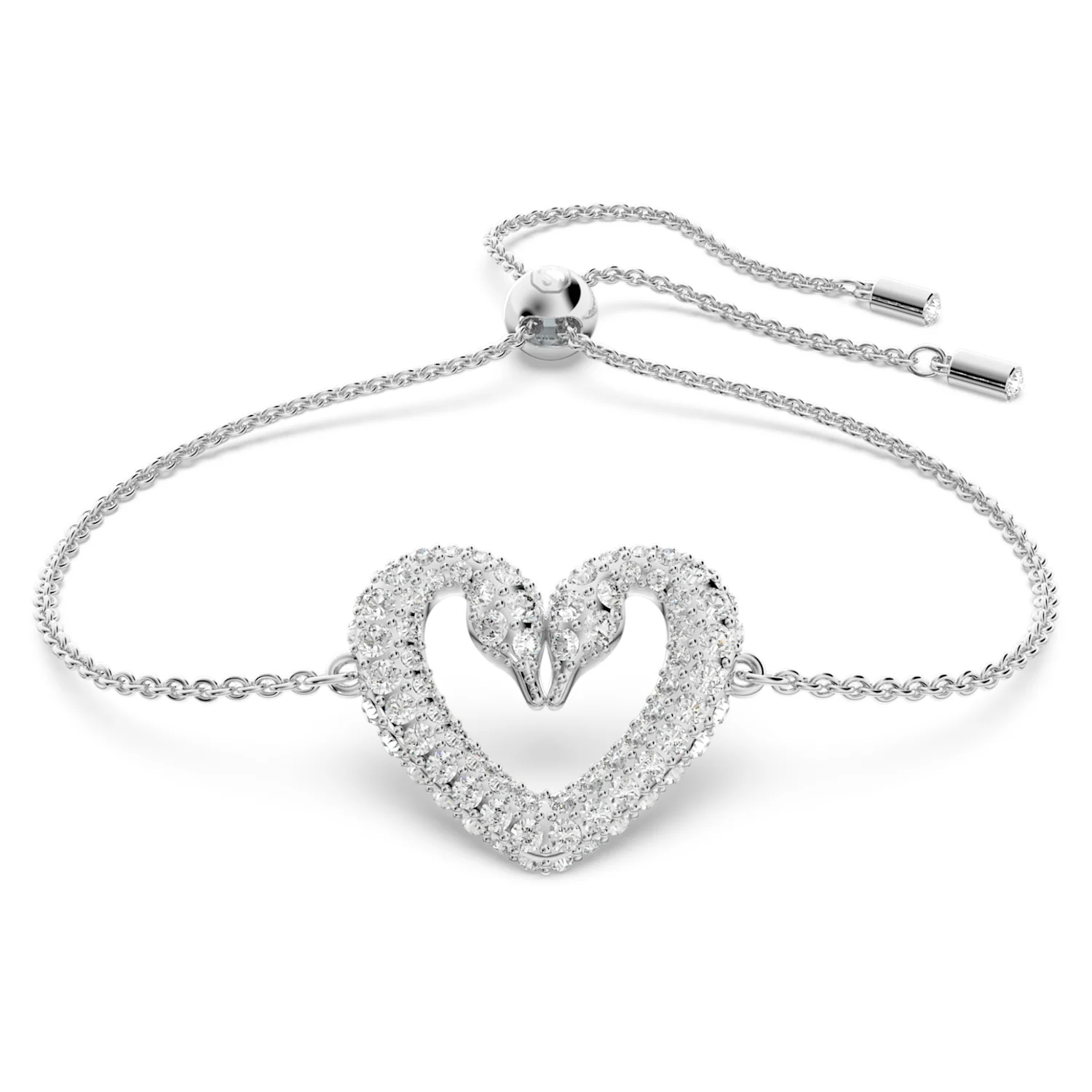 Swarovski Una Bracelet Heart Small White Rhodium Plated