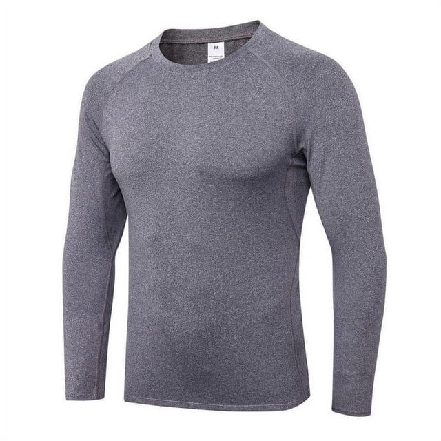 Mens Compression Shirt Tight-Fitting Sports Running Training Suit Breathable Wicking T-Shirts Mens Shirts