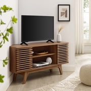 Modway Render Mid-century Modern Low Profile corner Media TV Stand in Wal, 15 x 46 x 23