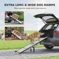 thumbnail image 3 of Foldable Dog Car Ramp with Support Leg, Non-Slip TPR Surface, 68.9" x 15.7" White Pet Ramp for SUVs and Trucks, Portable Folding Ramp for Large Dogs up to 220lbs, Indoor & Outdoor Use, 3 of 7