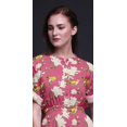 thumbnail image 3 of Bimba Robe d'Été Longue Maxi en Rayonne à Fleurs et Feuilles, Oiseau, Oiseau, Imprimée, Fente Latérale pour Femmes - Xxx-Grand, 3 of 6