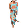 thumbnail image 2 of Women‘s Spring Fashion 2023 One Shoulder Ruched Bodycon Dresses Sexy Fitted Cocktail Party Dress, 2 of 5