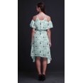 thumbnail image 2 of Bimba Blue Bird Print Cold Shoulder Women Swing Tunic Flutter Sleeve Midi Dress - X-Large, 2 of 6