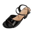 thumbnail image 2 of Jovati Casual Sandals for Women, Round Toe Open Footbed Buckle Strap Block Heel PU Material Lightweight Spring Summer Wear, 2 of 10
