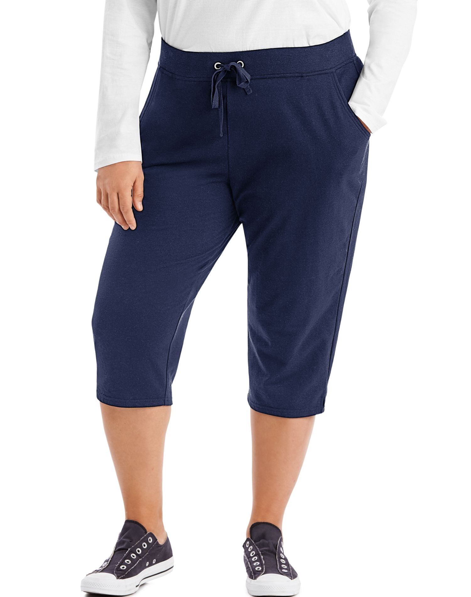 Just My Size Capris en Tissu Éponge Français pour Femmes, 5X, Marine