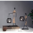 thumbnail image 2 of yeacher Vintage Iron Candle Holder with Hemp Rope, Lantern Design for Home Decor, Multiple Styles Available (Candles Not Included), 2 of 6