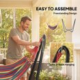 thumbnail image 4 of Outsunny Hamac de Patio avec Support, Lit Hamac d'Extérieur en Tissu avec Support, Multicolore, 4 of 10