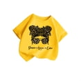 thumbnail image 3 of LUOGENLI T-Shirt pour Filles Enfant Filles Mignon Graphique Col Rond Manche Courte Tee Été Décontracté T-Shirt Chandails pour Filles Tendance Été Midi Jaune 11-12 Ans, 3 of 5