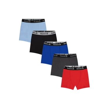 Reebok Boys’ Cotton Stretch Boxer Briefs, 5-Pack