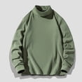 thumbnail image 2 of Timegard Fall Tops for Men High Neck Thermal Underwear Solid Color Comfy Pullover Casual Long Sleeve Tops, 2 of 7