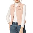 thumbnail image 1 of INSPIRE CHIC Women's Denim Vest Sleeveless Button Washed Jacket Pink XL, 1 of 7