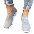 thumbnail image 3 of XIAQUJ Chaussures d'Entraînement Compensées pour Femmes Loisirs en Maille Respirante Extérieur Entraînement Physique Course Sport Espadrilles Décontractées Chaussures de Mode pour Femmes Gris 7.5(39), 3 of 9