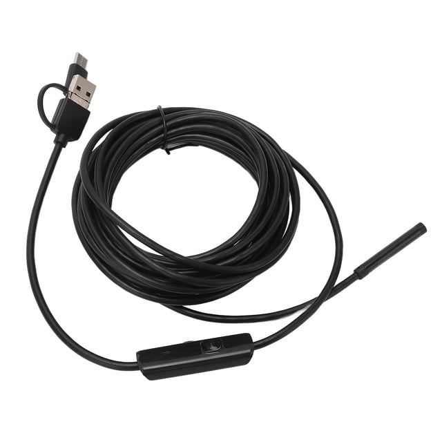 USB Endoscope, 5.5mm Diameter 3 In 1 IP67 Waterproof 67 Degree View 640 X 480 Resolution Snake Camera 6Pcs LED Lights Micro Interface USB Interface Type C Borescope For Pipelines