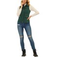 thumbnail image 2 of INSPIRE CHIC Veste Zippée pour Femme Sans Manches Anorak Gilet Utilitaire Veste avec Poches TP Vert Foncé, 2 of 7