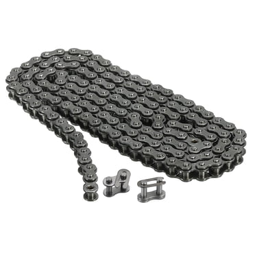 Unique Bargains #25/04C-1 Roller Chain 3 Feet 1/4' Pitch Carbon Steel Roller Chains with 2 Free Master Connector Links, 144 Links