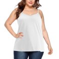 thumbnail image 1 of ohmzyzo Womens Plus Size Tank Tops V Neck Sleeveless Cami Adjustable Spaghetti Strap Camisole Summer Basic Tank Shirts, 1 of 6