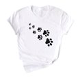 thumbnail image 1 of EQWLJWE T-Shirts pour Femmes Empreinte de Patte de Chien Mignons Graphiques Manches Courtes Été Coton Tee Tops Liquidation, 1 of 3
