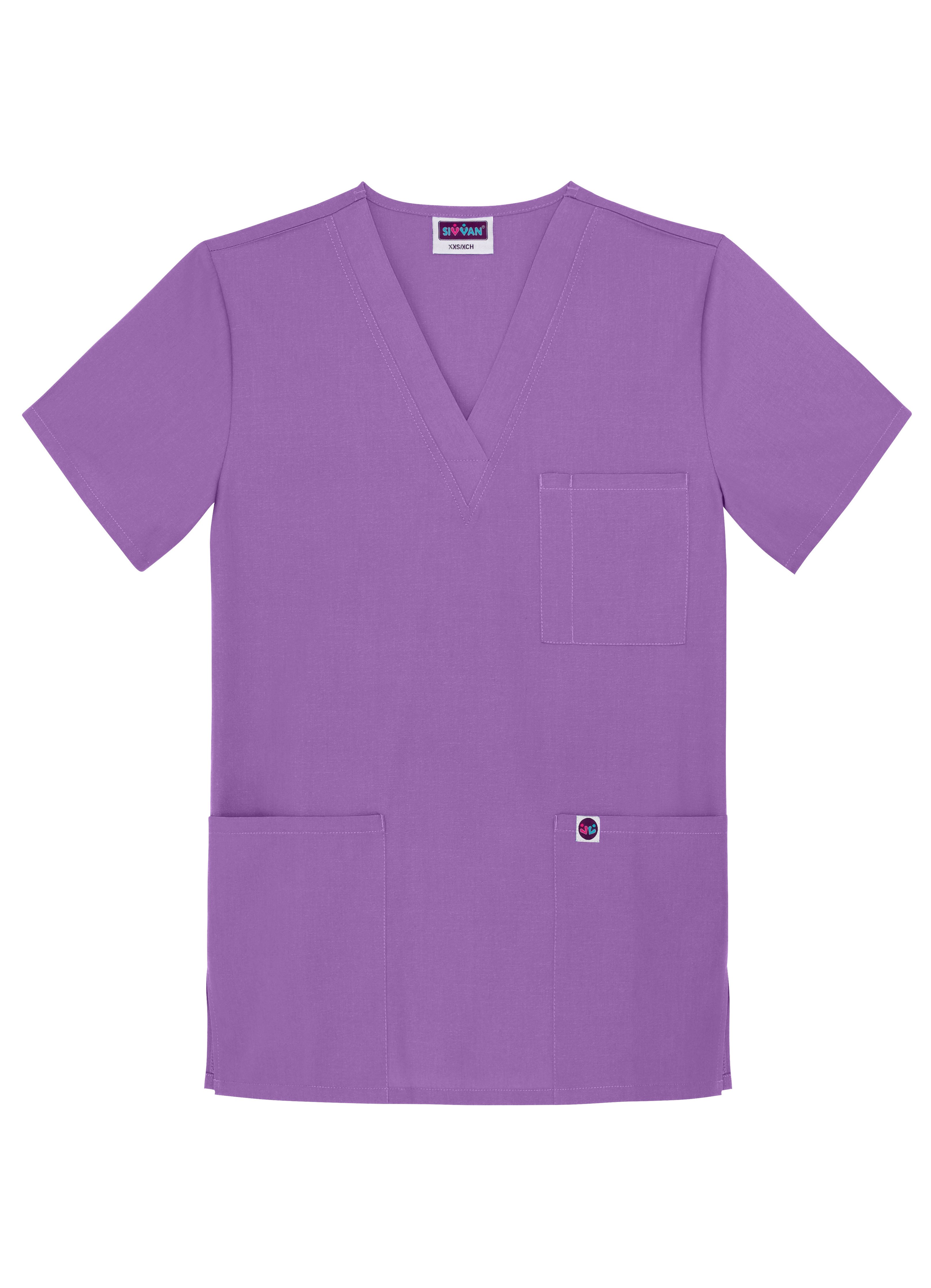 Sivvan Unisex Scrubs V-Neck 3 Pocket Top Available in 12 Colors