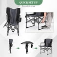 thumbnail image 3 of Folding Camping Chair for Adults Portable Director Lawn Chair with Side Table Storage Pocket and Cup Holder Heavy Duty Outdoor Chair for RV Beach Yard Garden Deck, 2PCS, 3 of 6