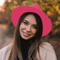 thumbnail image 3 of Men's and Women's Solid Ribbon Bucket Hat Jazz British Hat, 3 of 3