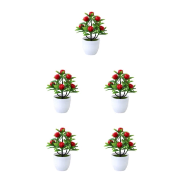 Youkk Stylish Ambience False Plants Collection Materials Artificial Potted Plants apples 5Set