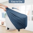 thumbnail image 2 of Lipstore Housse Extensible pour Pouf Pouf Pantoufles Rondes pour Salon Repose-Pieds Extensible Bleu (Housse Seulement), 2 of 13