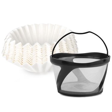 Panier-filtre à Café Réutilisable Filtre à Café et 100 Pcs de Papier Filtre Compatibles avec