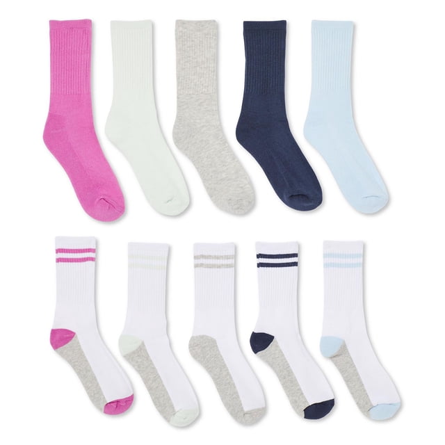 George Girls' Crew Socks 10-Pack