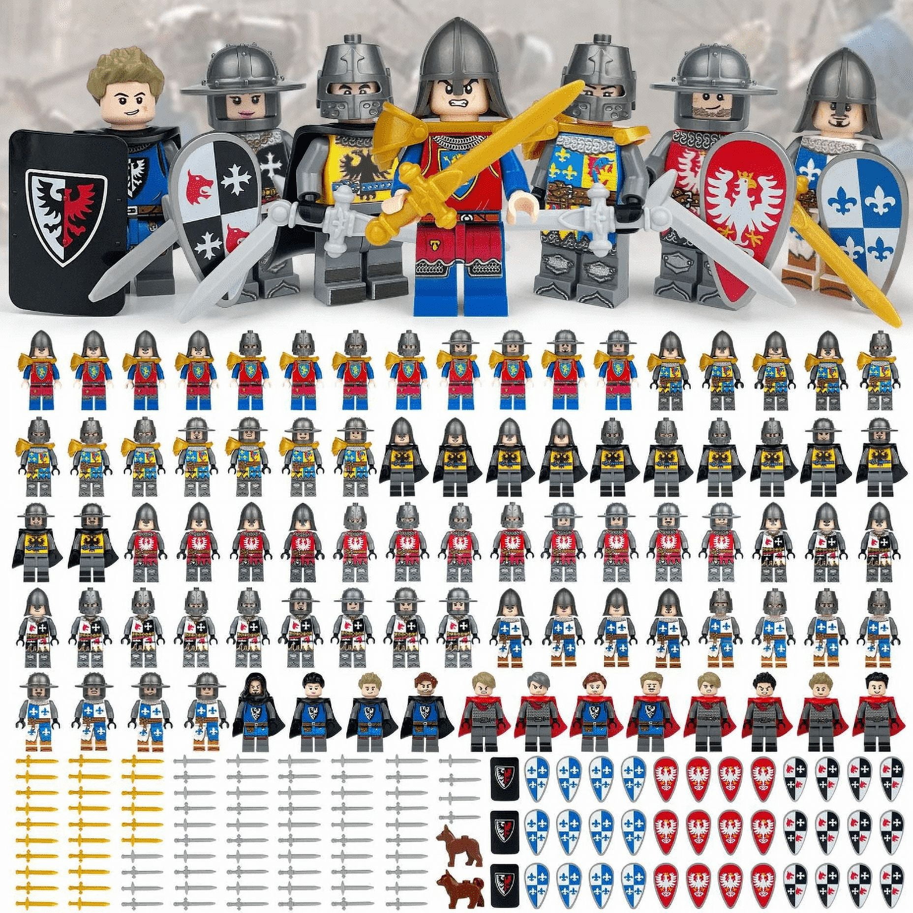 84PCS Medieval Legion Minifigures Set – Warrior Battle Characters, Building Blocks Toy for Birthday & Gift Collection