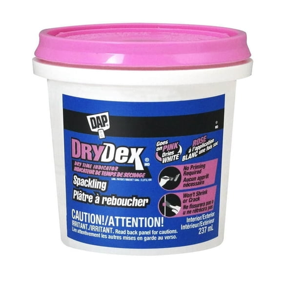 DAP DryDex Spackling with dry time indicator, 237ml, Pink, 237 mL