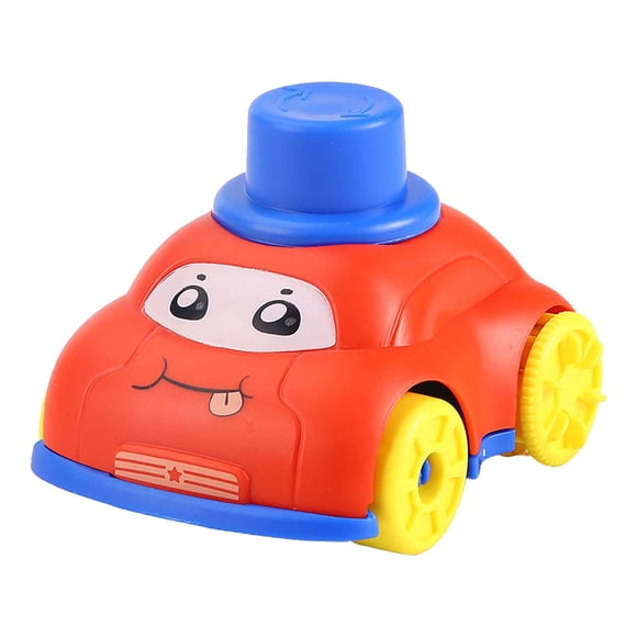 Red Baby Bath Toy Car For Water And Land Use Spring Drive Floating Vehicle With 360 Degree Spray For Kids