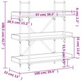 thumbnail image 4 of vidaXL Bookcase 3-Tier Smoked Oak 100x33x108.5 cm Engineered Wood, 4 of 5