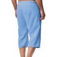 thumbnail image 4 of EOYWHK Mens Linen Capri Pants Summer Loose Fit Lightweight Sleep Shorts Elastic Waist Drawstring with Pockets, 4 of 7