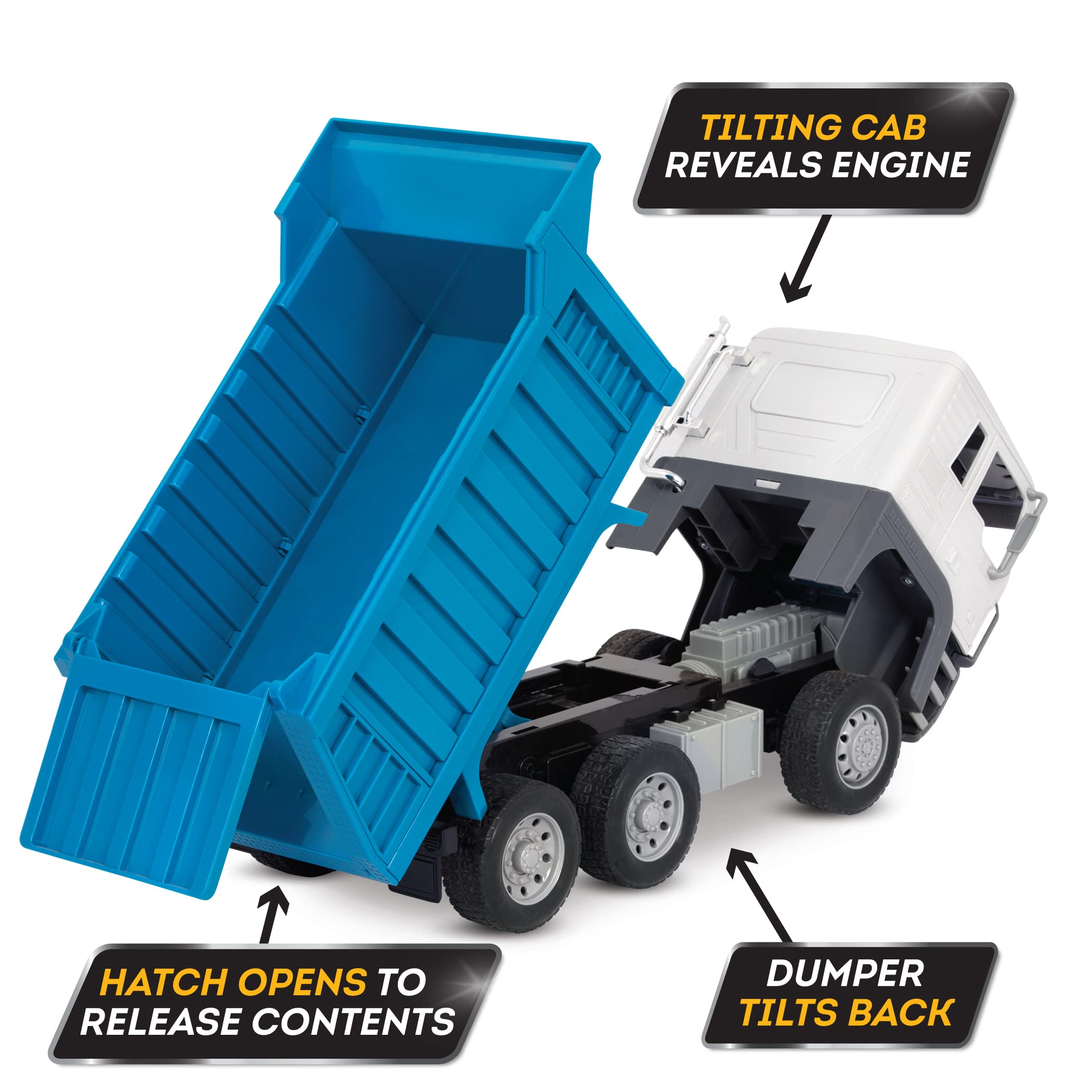 DRIVEN by Battat Dump Truck, 21 inches Large Toy Construction Vehicle