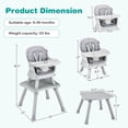 thumbnail image 3 of Babyjoy  8-in-1 Baby High Chair Convertible Dining Booster Seat w/ Removable Tray Grey, 3 of 8