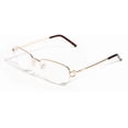 thumbnail image 1 of V.W.E. Rectangular Half Rim Metal Reading Glasses With Anti-reflective AR Coating (Gold, 3.00), 1 of 4