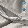 thumbnail image 4 of Bare Home Sandwashed Duvet Cover Set - Ultra-Soft - Premium 1800 Collection - 3 Piece - King, Fog, 4 of 7