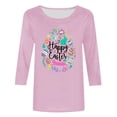thumbnail image 4 of RKSTN Hauts Grande Taille pour Femmes Oeufs de Pâques Lapin Mignon Imprimé Coupe Ample Hauts Col Rond Manches 3/4 Printemps Été Blouse Douce Hauts, 4 of 4