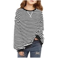 thumbnail image 2 of Cowsor Girls' Striped Long Sleeve Top – Round Neck (6-14Y), 2 of 7