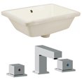 thumbnail image 1 of 18.25-in. W Rectangle Bathroom Undermount Sink Set In Biscuit - Chrome Hardware AI-22825, 1 of 9