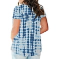 thumbnail image 4 of TIMIFIS Women's Plus Size Tunic Tops Summerhort Sleeve V Neck Blouses Ruffle Flowy Button Up T Shirts, 4 of 6