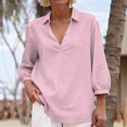 thumbnail image 5 of Jacenvly Hauts pour Femmes Liquidation Chemise à Manches Longues Col Porte Tube Régulier Couleur Unie Haut pour Femme Chemise Hauts pour Femmes Manches Longues, 5 of 5
