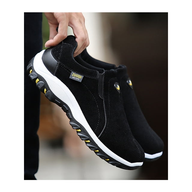 Innerwin Chaussure de Course pour Homme à Enfiler Chaussures de Randonnée Plates Confort Flats Respirantes Sport Noir 7