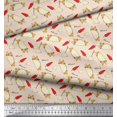 thumbnail image 3 of Soimoi White Poly Georgette Fabric Red Chilli & Tacos Food Print Fabric by Yard 52 Inch Wide, 3 of 5