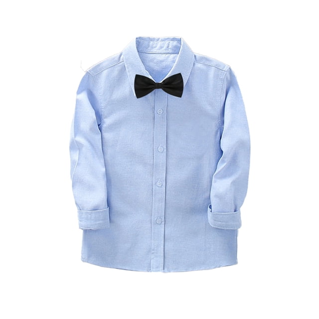 Nmmacb Chemise Habillée à Manches Longues pour Garçons, Col Boutonné, avec Cravate, 2-14 Ans