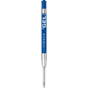 Parker Quink Recharge d'Encre pour Stylos à Bille, Pointe Moyenne, Encre Bleue, 4 Recharges au Total ( 30526PP-2PK)