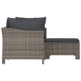 thumbnail image 3 of vidaXL 3 Piece Garden Lounge Set with Cushions Grey Poly Rattan, 3 of 5