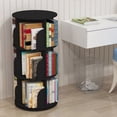 thumbnail image 3 of 3 Tier 360° Rotating Stackable Shelves Bookshelf Organizer - Black, 3 of 5